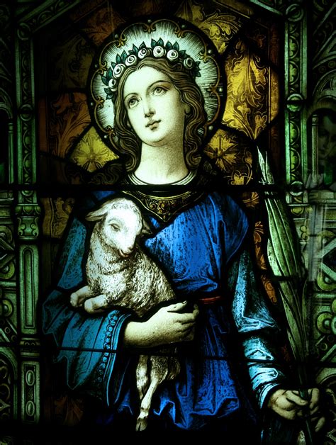 St. Agnes, Virgin and Martyr | St agnes, Stained glass church, Patron ...
