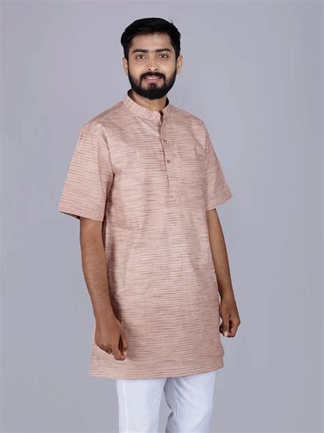 Buy Men Half Sleeves Kurta Best Price at Weavers India – WeaversIndia