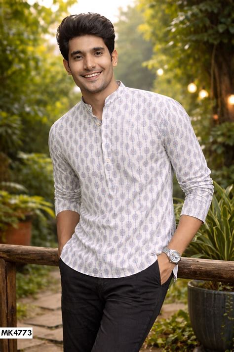 Mens Short Kurta Vol 2 Linen Printed Festive Wear Mens Kurta Collection