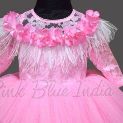 Pink Feather Dress | Feather Lace Gown, Birthday Party Dress