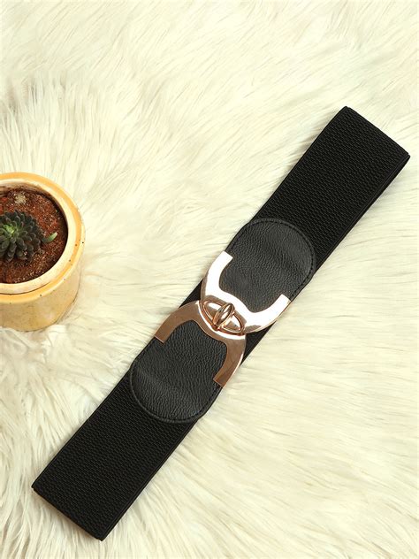 Haute Sauce Women Synthetic Leather Interlock Belt