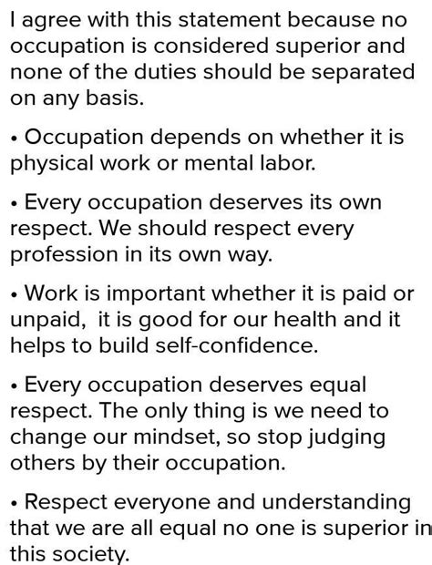 No job is inferior or superior. Justify this statement in your own word ...