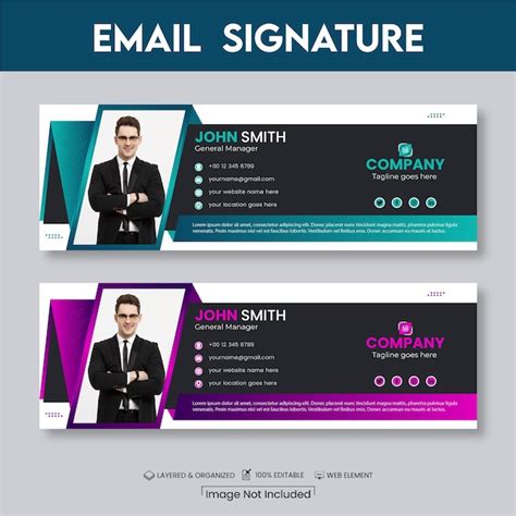 Vektor-E-Mail-Signaturdesign und professionelle Web-Banner-Vorlage ...