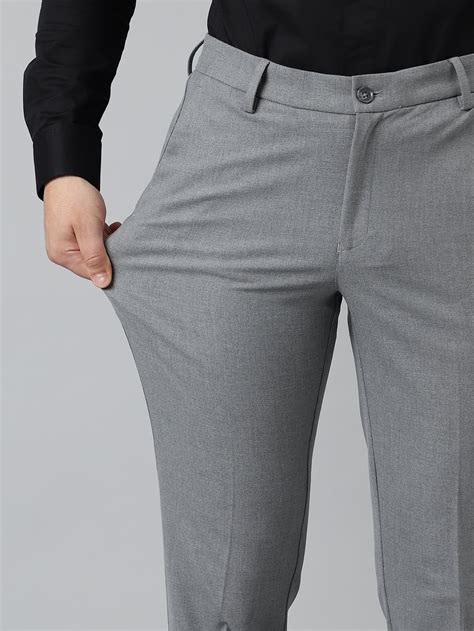 Home Flex Waist 4-Way Stretch Formal Trousers in Light Grey- Slim Fit