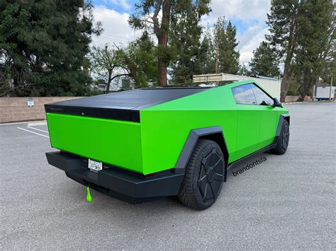 Hexis Matte Wasabi Green Cybertruck Wrap | Tesla Cybertruck Forum - Cybertruck Owners Club