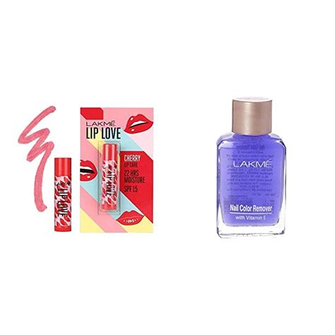Buy Lakmé Lip Love Chapstick, Spf15, Cherry, 4.5 g And Lakmé Nail Color ...
