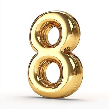 3d gold number 8 isolated on white background | Premium AI-generated image