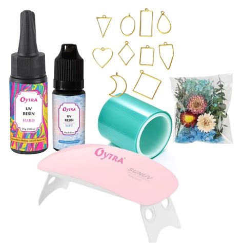 Oytra Resin Jewellery Making Kit Crystal Clear UV Resin Liquid ...
