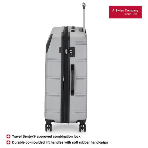 Wenger Static-Pro Large Hardside Suitcase, 106 Litres, Grey, Swiss des