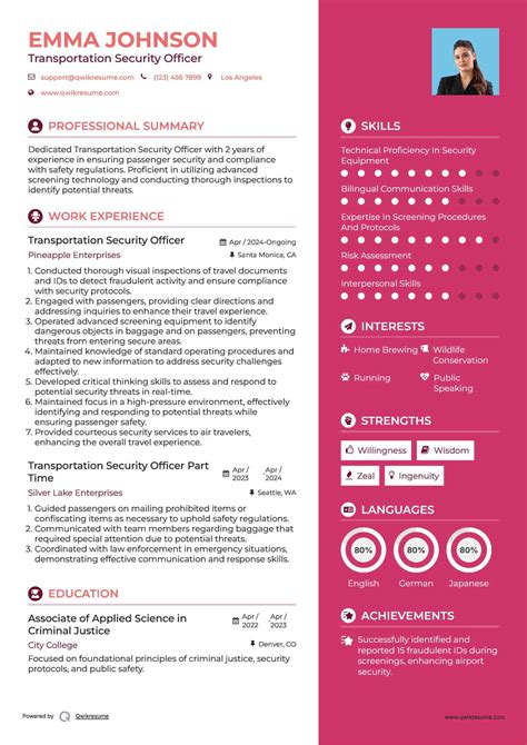 10+ Transportation Security Officer Resume Samples & Templates for 2025