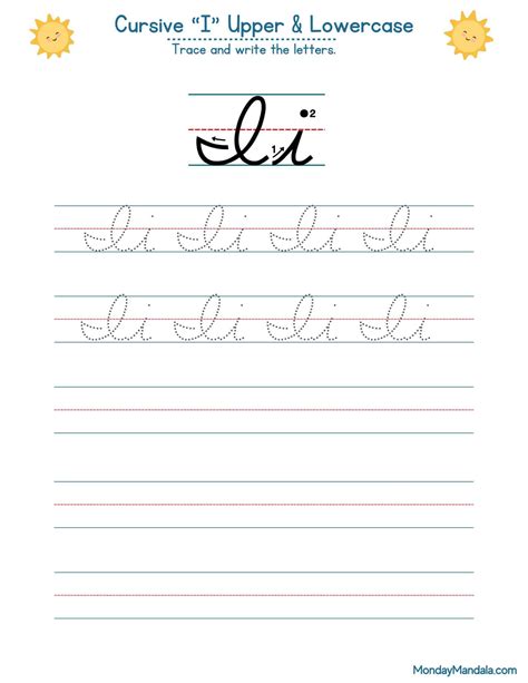 10 Cursive I Worksheets (Free Letter Writing Printables)