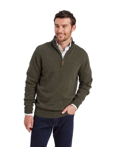 Men's Calton Cotton Quarter Zip Green | Schöffel Country