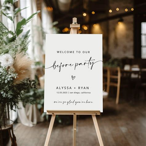 The Night Before Welcome Sign Template | Modern Wedding Welcome Party ...
