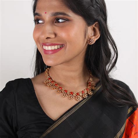 CORAL ZIRCONE NECKLACE-NEK2014 – mspinkpanther