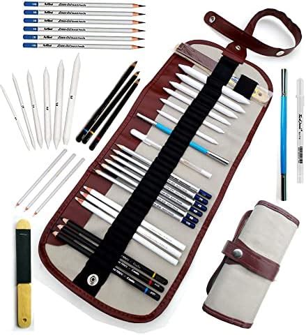 Anvis Drawing Pencils|Canvas Bag Kit Set With Graphite|White&Black ...
