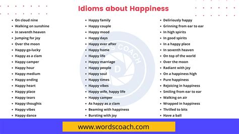 60+ Idioms about Happiness, Happy Idioms - Word Coach
