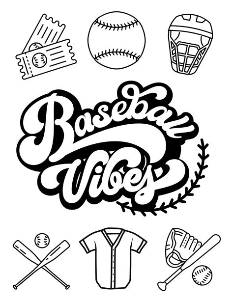 Free Baseball Coloring Pages for Kids and Adults