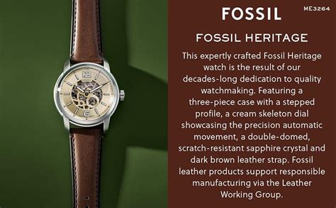 Fossil Leather Analog Beige Dial Men's Watch-Me3264, Band Color:Brown ...
