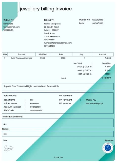 Online Jewellery Invoice Generator - Easy Billing | InvoiceFree