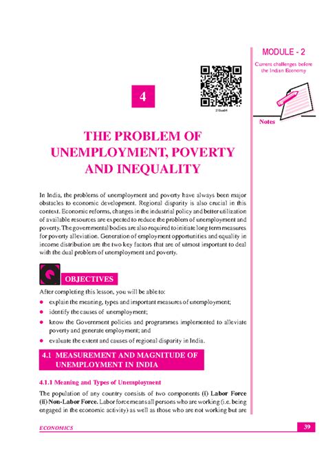 Economics 318: Unemployment, Poverty & Inequality - Module 2 Notes ...