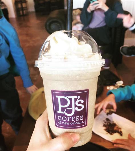 PJ's Coffee menu in New Orleans, Louisiana, USA