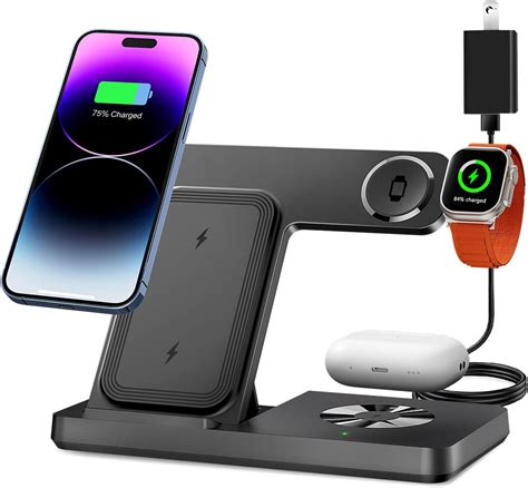 Amazon.com: Wireless Charger, 3 in 1 Charging Station for Multi Devices ...