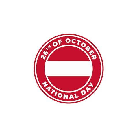 Austria national day circle flag logo icon vector illustration ...