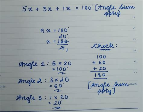 the measure of three angles are in ratio 5:3:1.find the measure of ...