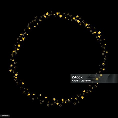 Golden Circle Frame With Stars Design Element Overlay Stock ...