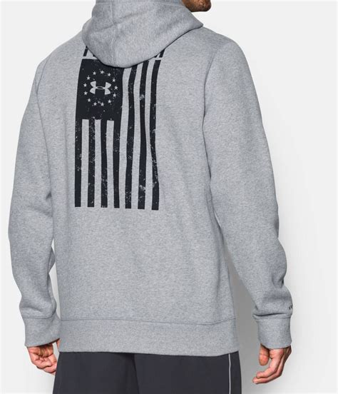 Men's UA Freedom Flag Hoodie, True Gray Heather, zoomed image | Mens ...