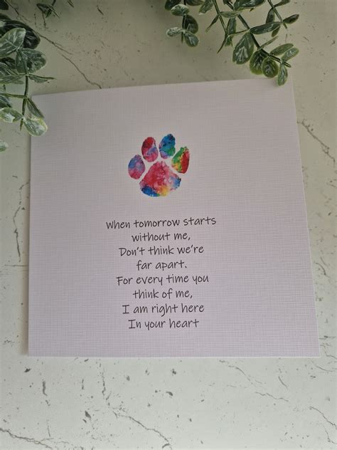 Pet Loss Card | Sympathy Poem | Pet Bereavement Card | Dog Cat Loss ...