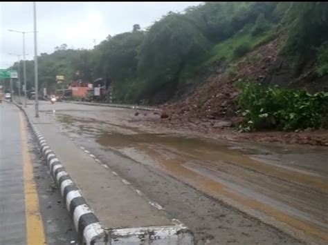 Landslides in hills due to continuous rain during night; The rock fell ...
