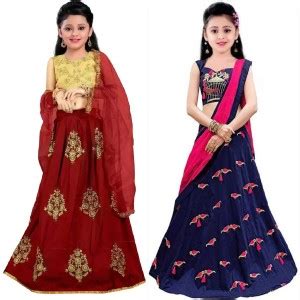 PMBROTHER Girls Lehenga Choli Ethnic Wear Embroidered Lehenga, Choli ...