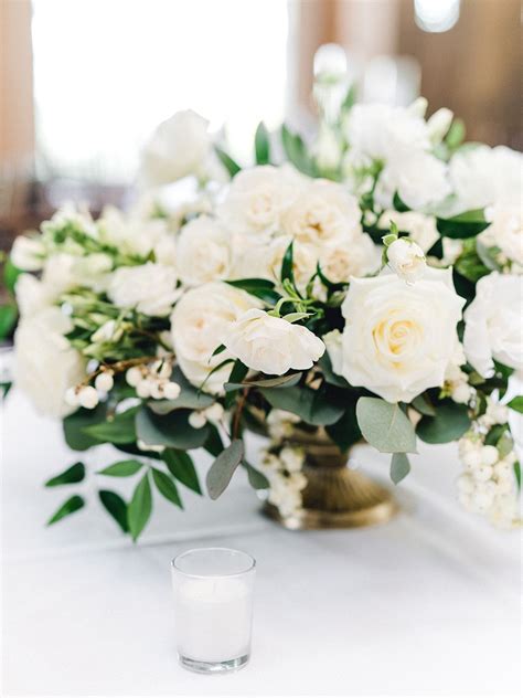 White Floral Centerpiece Wedding Decor