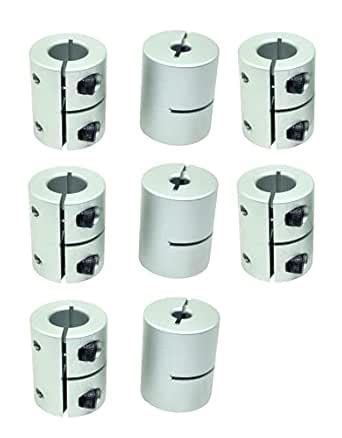 INVENTO 8Pcs 5x10mm Motor Jaw Shaft Coupler Aluminum 5mm to 10mm Rigid ...