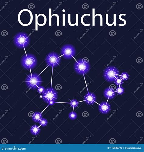 Constellation Ophiuchus with Stars in the Night S Stock Vector ...