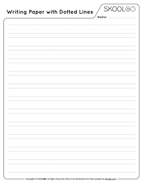 Writing Paper with Dotted Lines - SKOOLGO