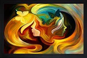 SAF Abstract Frame Painting (Synthetic, 30 cm x 45 cm x 2 cm, Purple ...