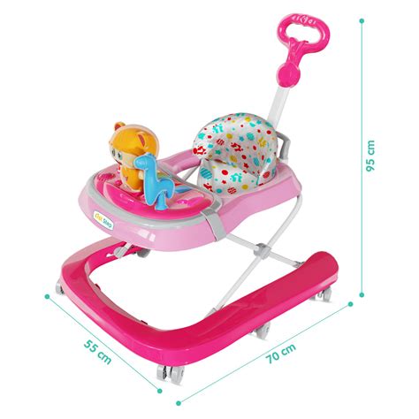 1st Step Walker with Push Handle, Musical Play Tray and Multi Level He