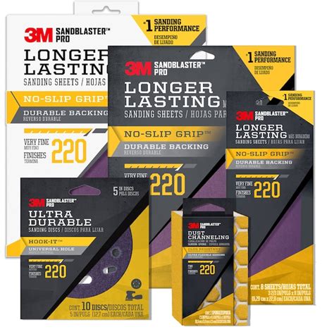 3M SandBlaster Pro Very Fine 220-Grit Sheet Sandpaper 9-in W x 11-in L ...