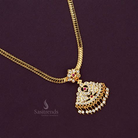 Shop Micro Gold Plated Addigai Pendant Necklace for Traditional Wear ...