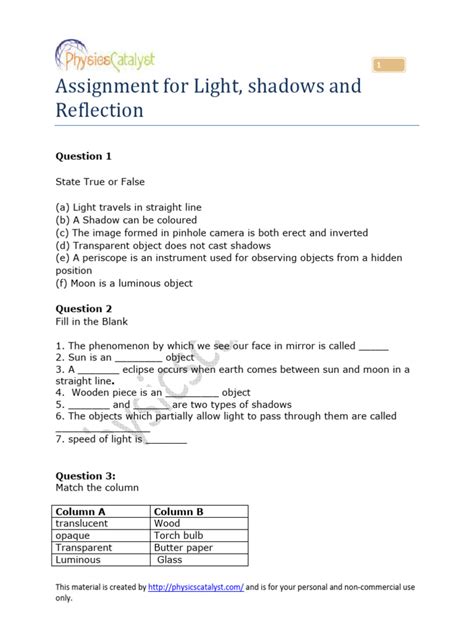 Class 6 Science Light Shadow and Reflection Free Tutorial 的图像结果