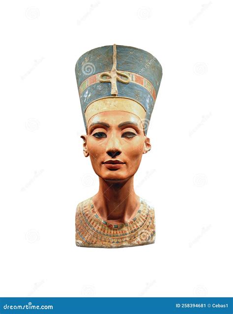 Ancient Egyptian Bust of Nefertiti Isolated Stock Image - Image of ...