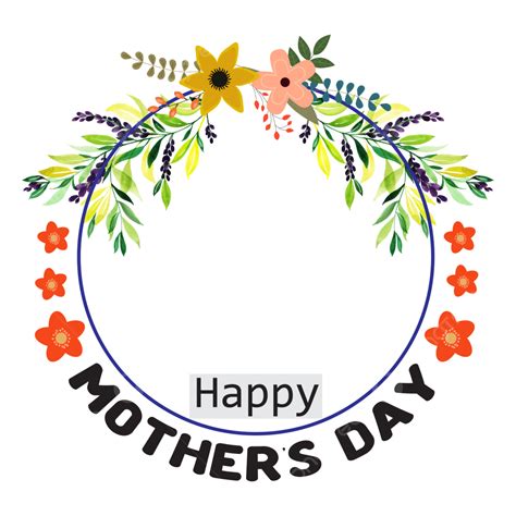 Happy Mother Day Vector Art PNG, Happy Mothers Day Frame With Flowers ...