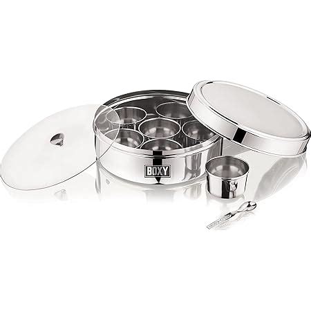 BOXY Stainless Steel Regular Spice Box Masala box Anjarai Petti with ...