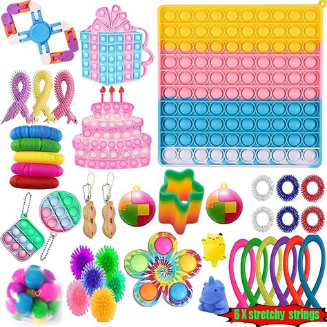 Buy 41Pcs TIK Tok Fidget Toys Pack Sensory Fidget Toys Push Bubble Pop ...