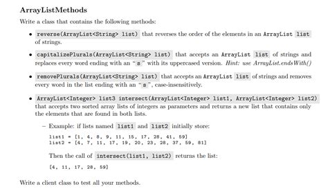 ArrayList Methods 的图像结果