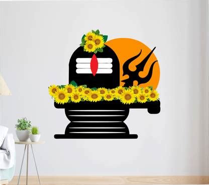 GN DECOR 45 cm Lord Shiva Shivling with Trishul & Flowers for Home ...
