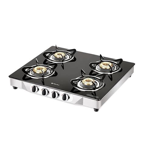 Buy Bajaj CGX4 Gas Stove | 4-Burner | Stainless Steel & Glass | ISI ...