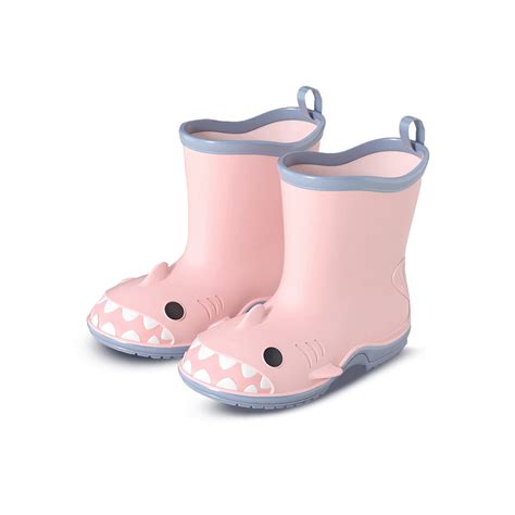 Pink Shark EVA Rain Gumboots for Toddlers & Kids